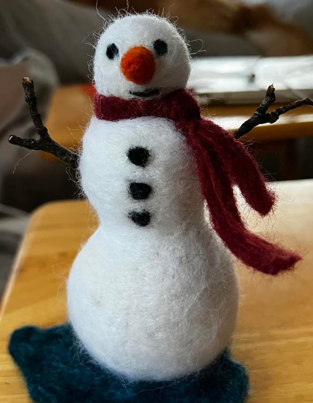 Needle Felted Snowman with Demetra