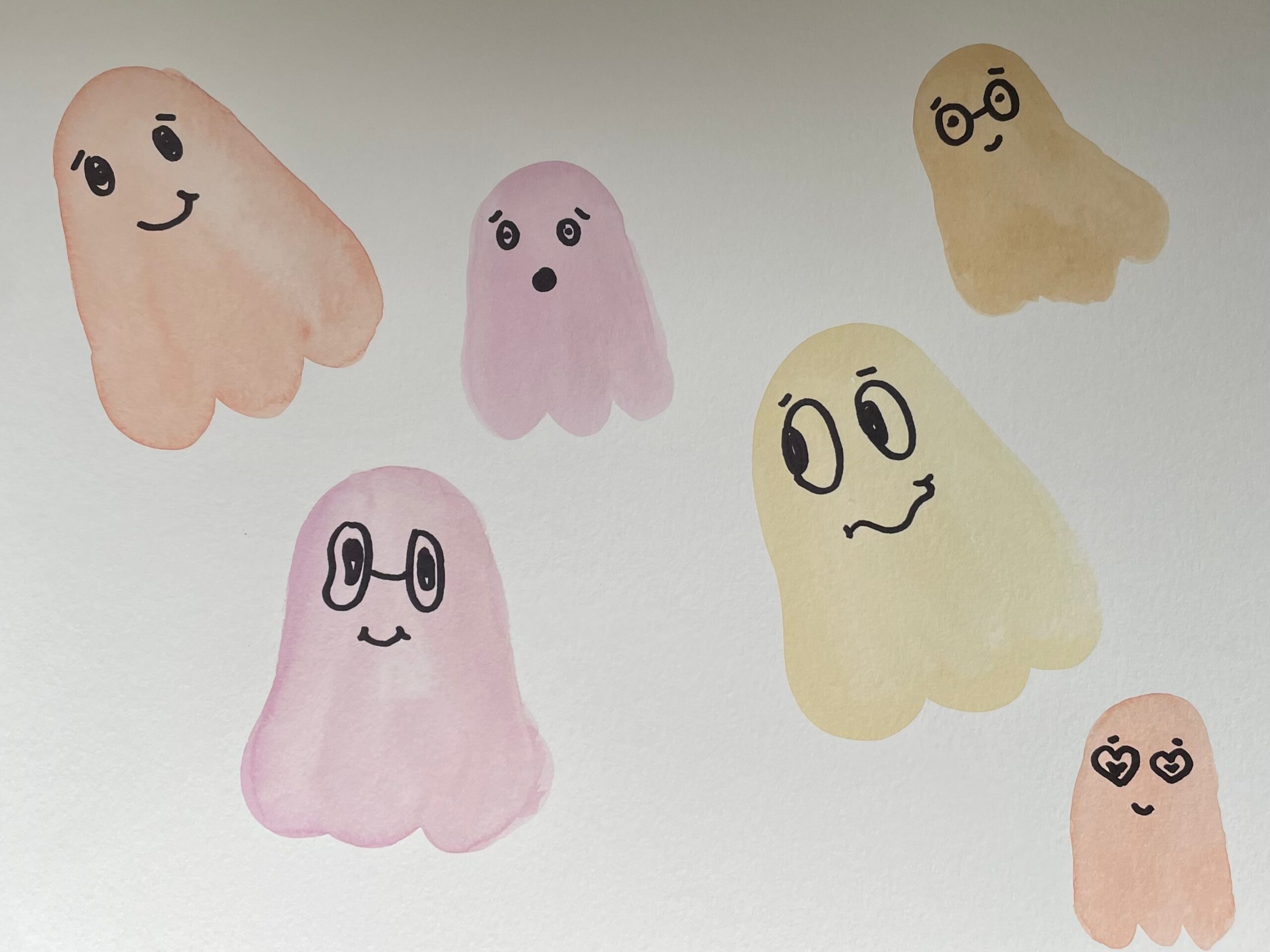 Colorful Ghost Watercolor Workshop