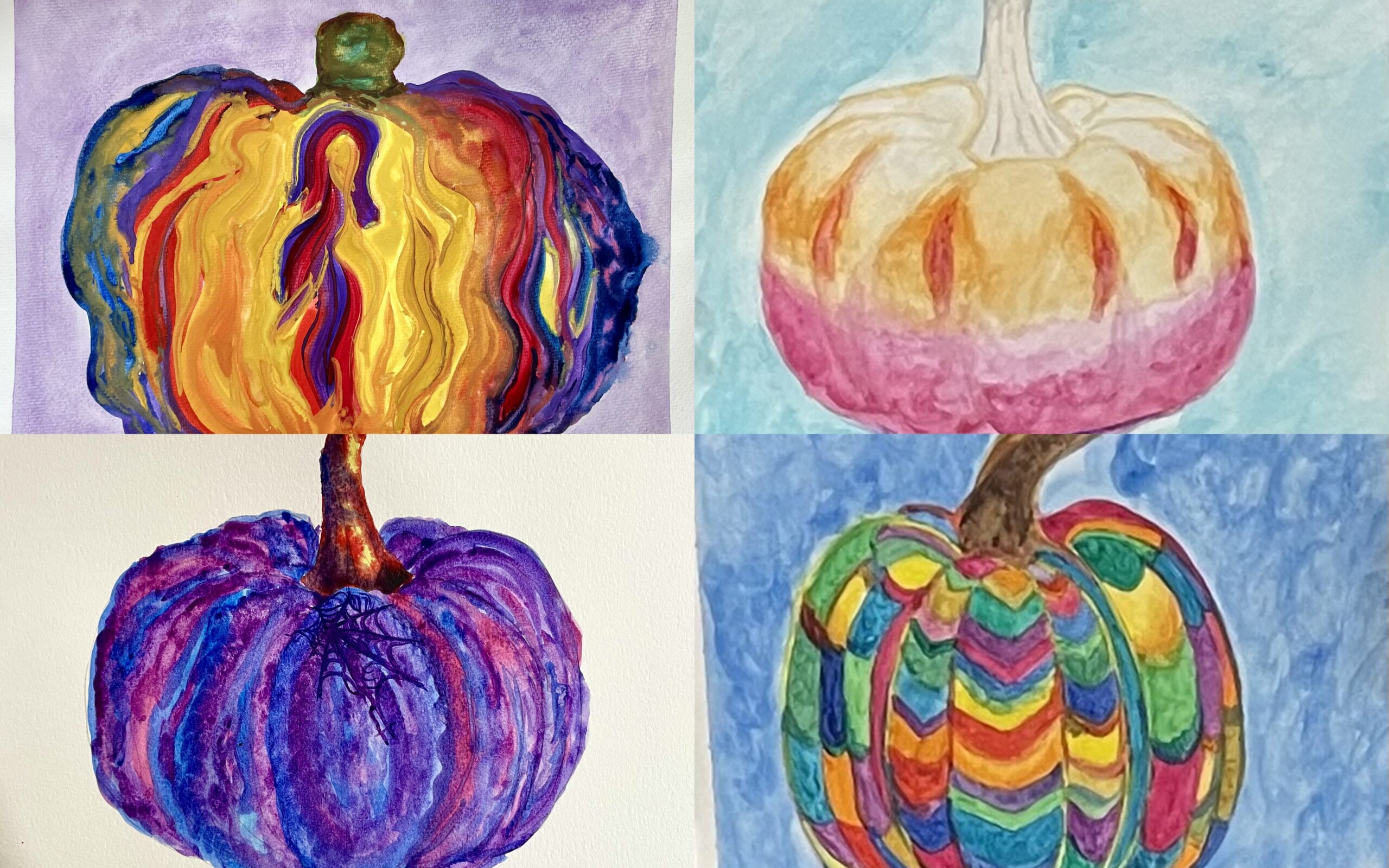 Funky Pumpkin Watercolor Workshop with Summer Malpass